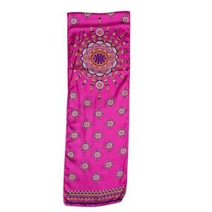 Nicole Miller Studio 100% Silk Scarf Mandala Moroccan Colorful Pink 52X11”
